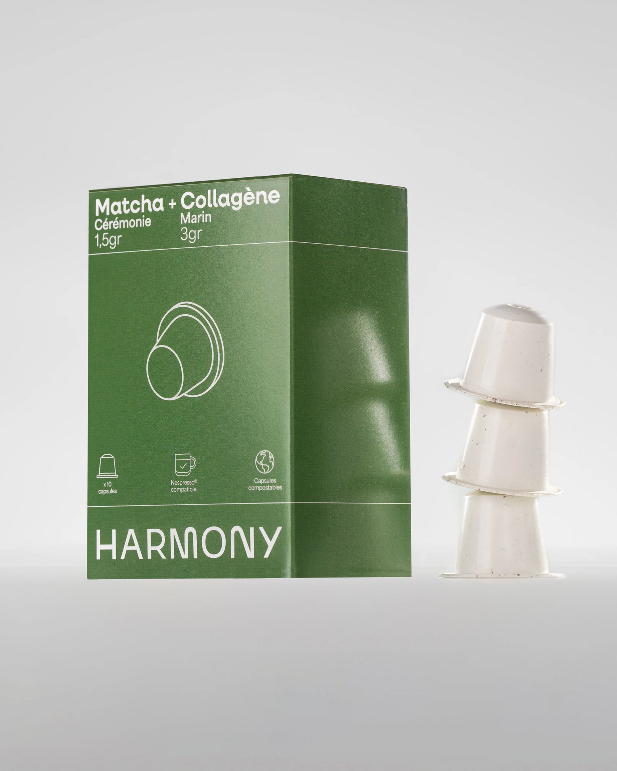 Matcha Collagen — Nespresso-style capsules with Marine Collagen (3g) and Matcha Ceremony (1.5g)