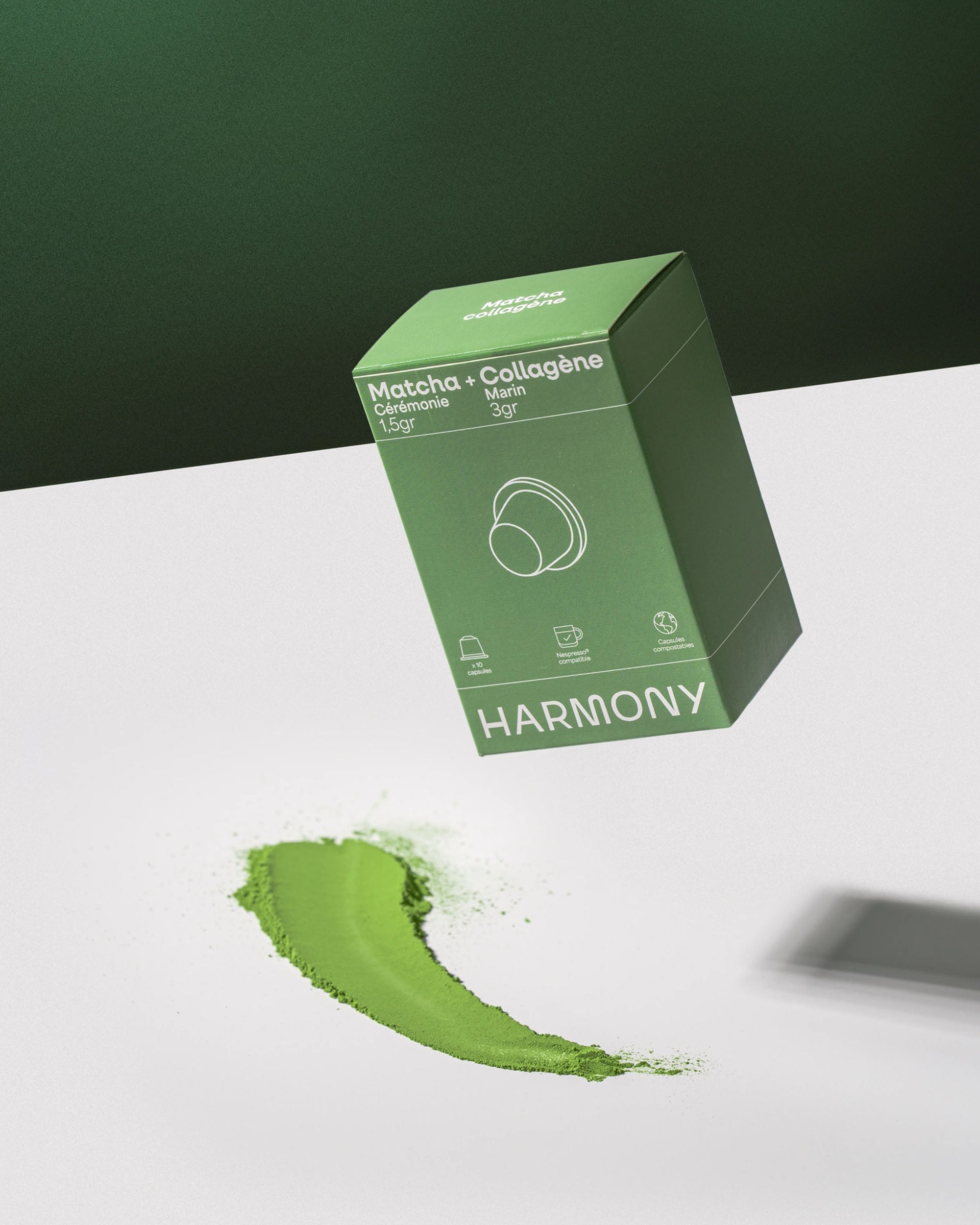 Matcha Collagen — Nespresso-style capsules with Marine Collagen (3g) and Matcha Ceremony (1.5g)