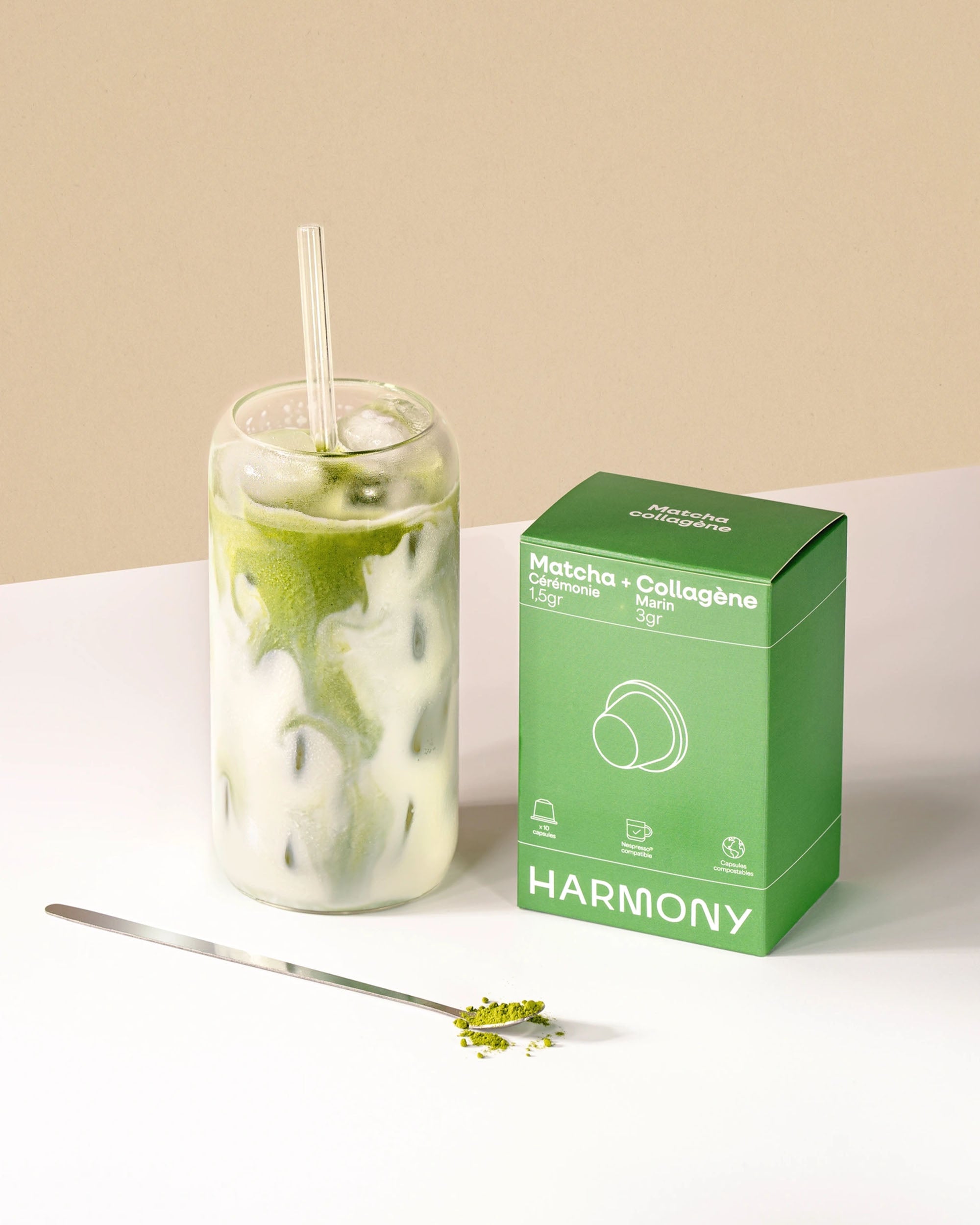 Matcha Collagen — Nespresso-style capsules with Marine Collagen (3g) and Matcha Ceremony (1.5g)