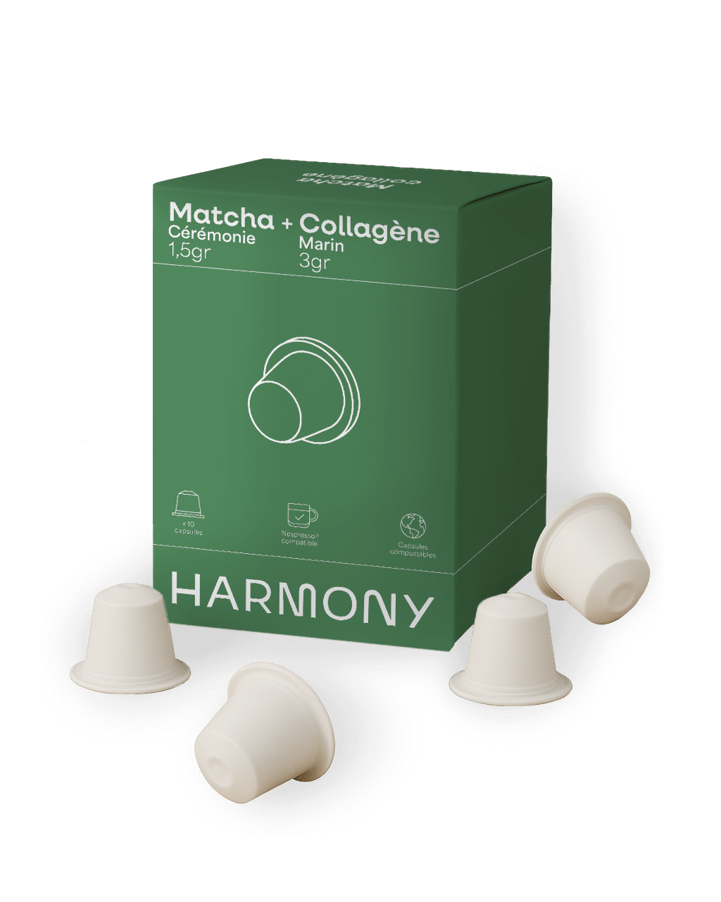 Matcha Collagène — Capsules type Nespresso au Collagène Marin et Matcha Cérémonie
