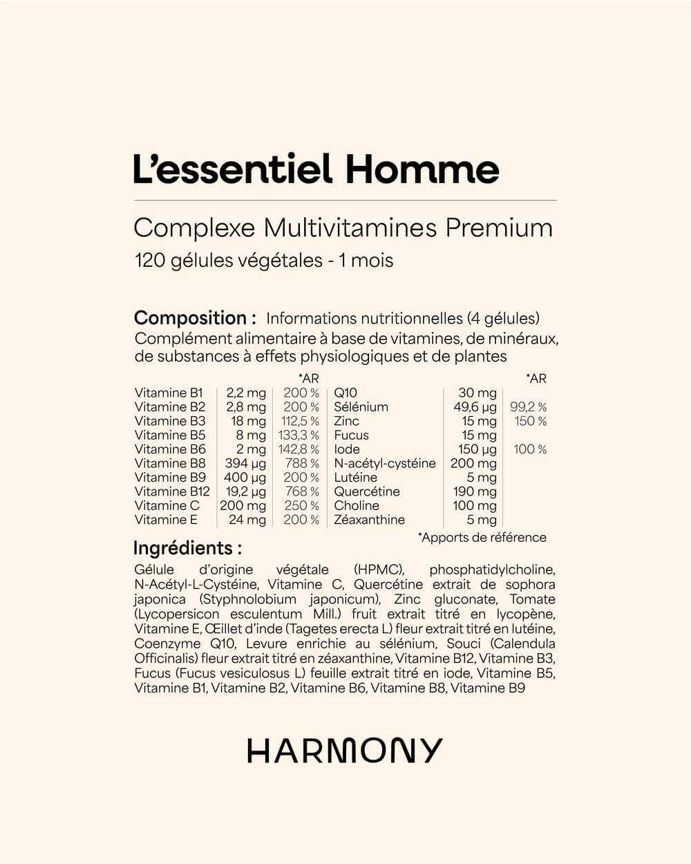 L’Essentiel Homme — Complément alimentaire pour l’équilibre masculin